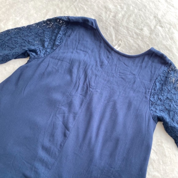 NWT Francesca’s Collection Navy Lace Shift Dress in Size Large - Picture 8 of 13